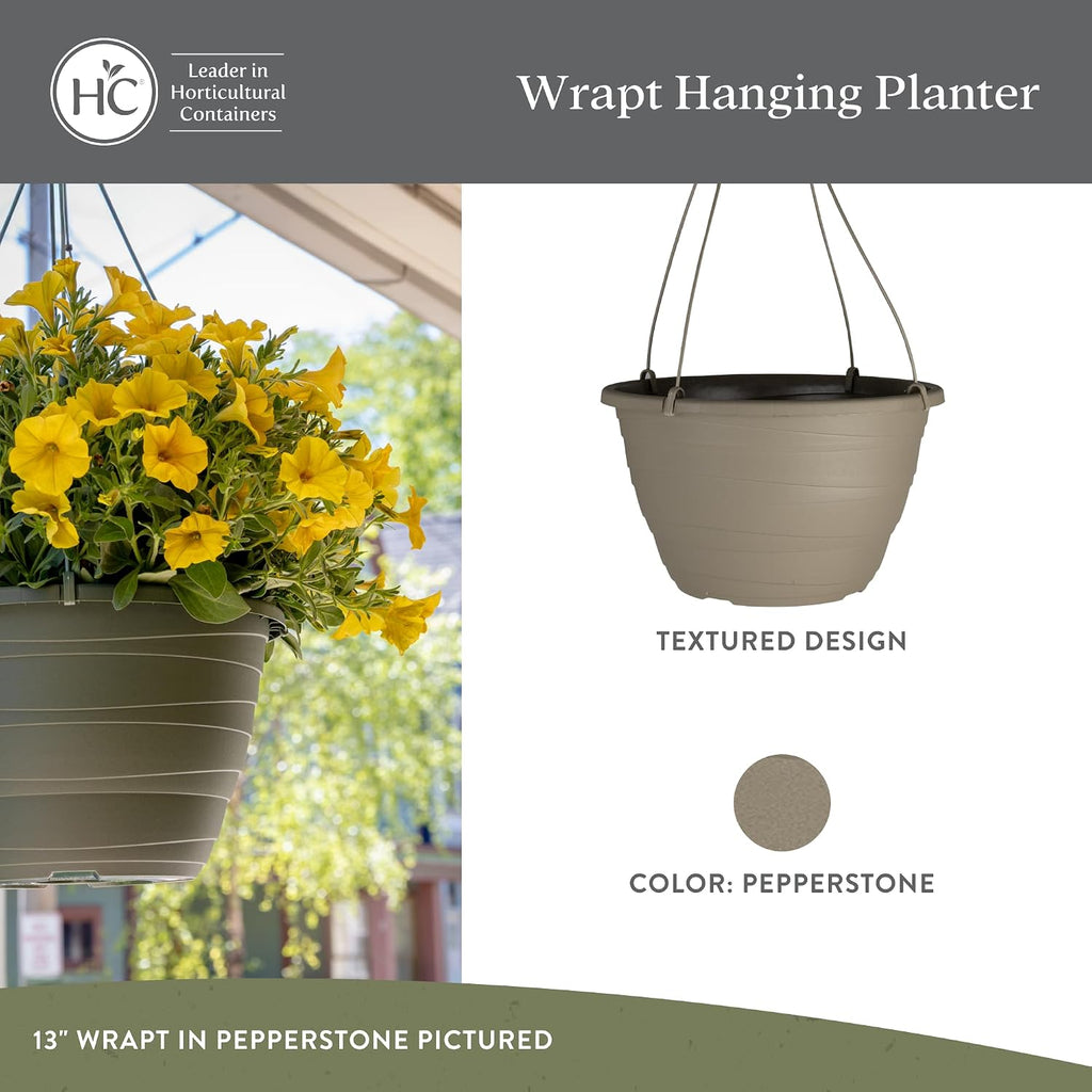 The HC Companies Wrapt Hanging Planters - Lightweight Plant Pot Hanger for Hanging Plants, Vegetables & Herbs - Outdoor