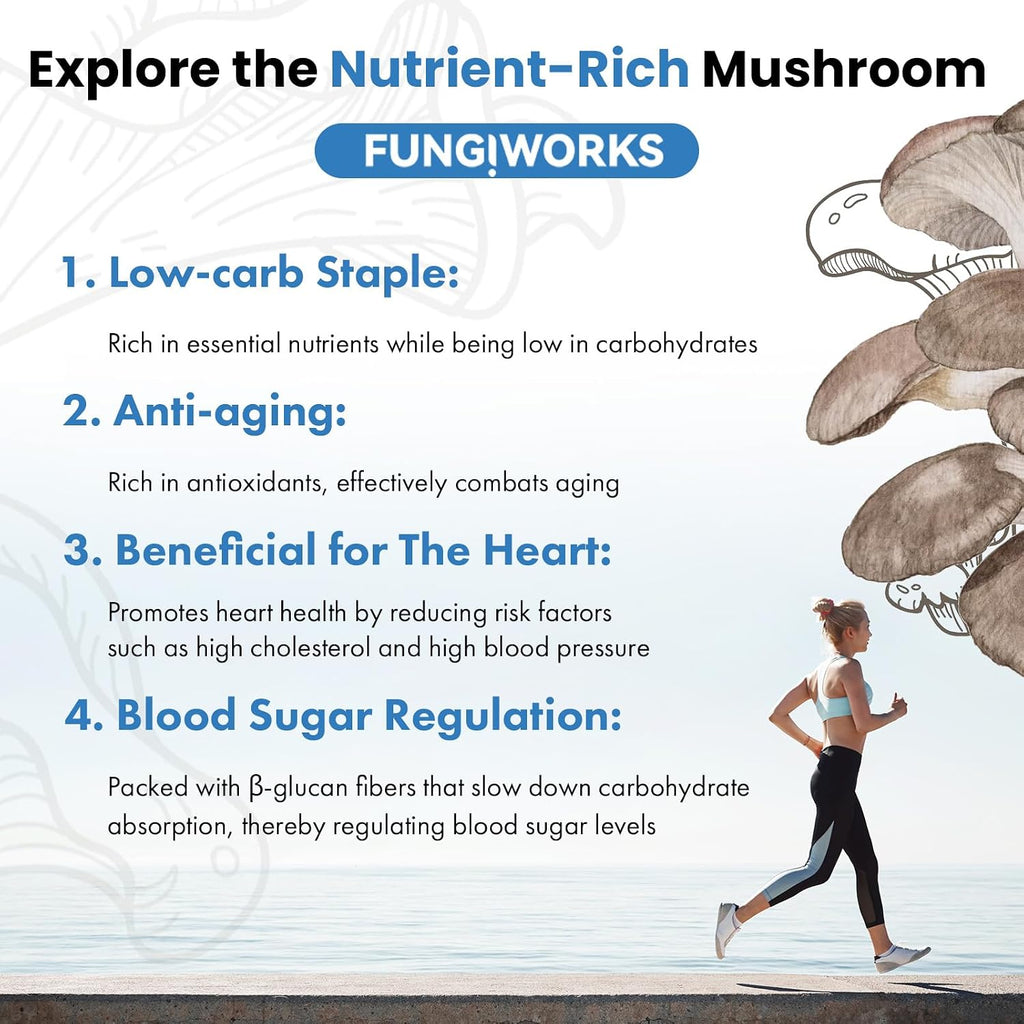 Organic Edible 4lbs Oyster Mushroom Growing Kit, Made in USA, Double-Side Mushroom Grow Kit Indoor, Harvest Gourmet