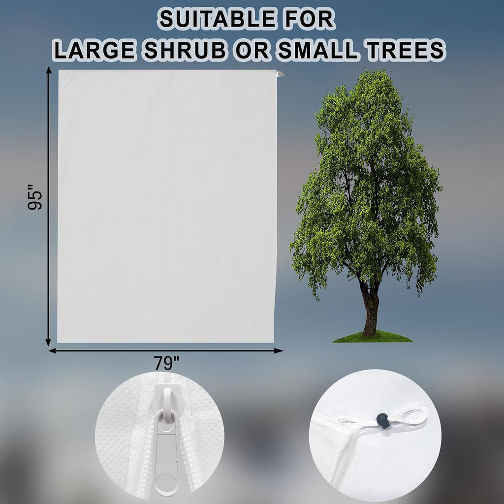 Rohuis Plant Covers Freeze Protection Winter, 2 Packs 95" Hx79 W 2.82oz Huge Tree Blankets Frost Cloth for Outdoor
