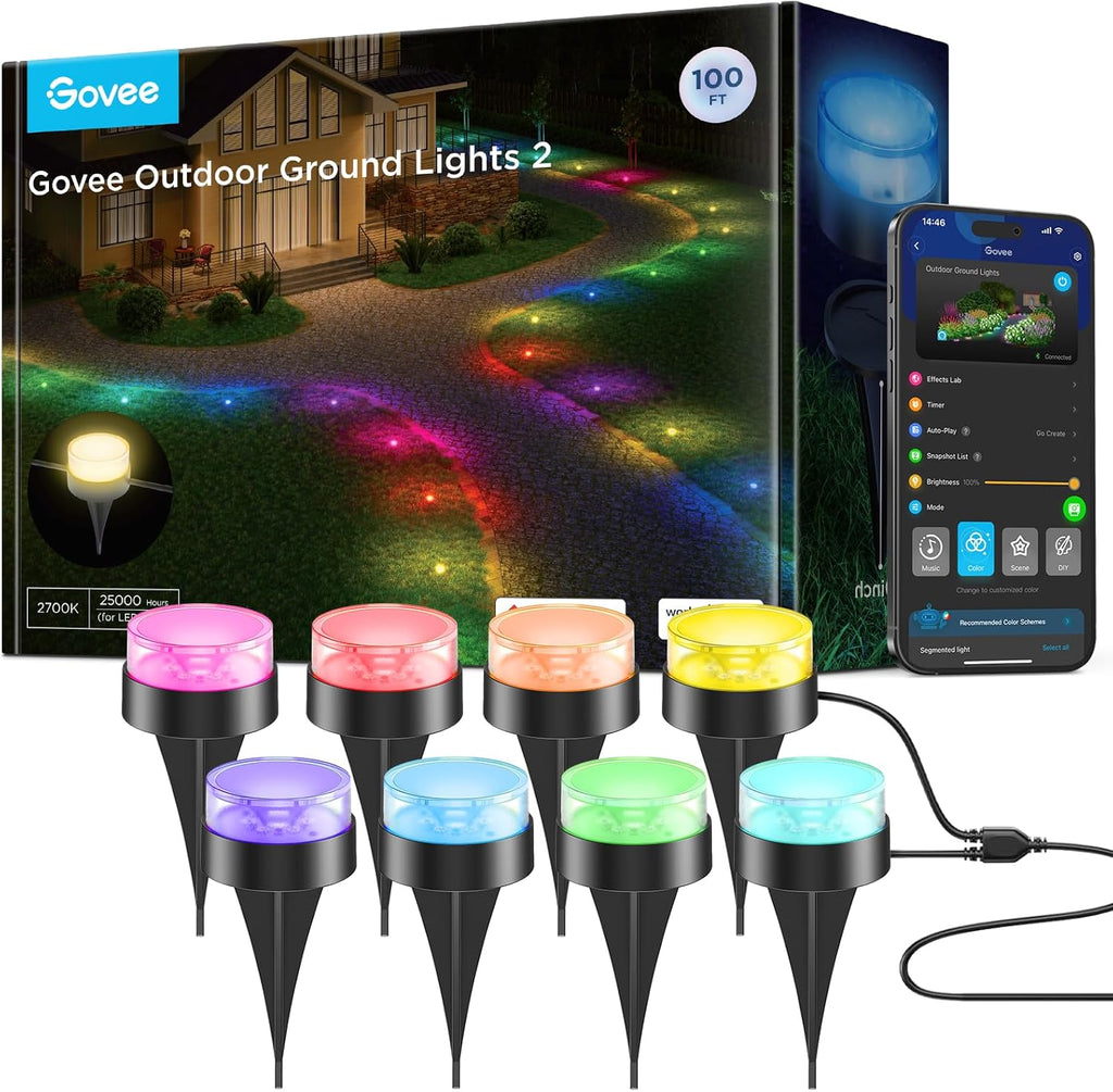 Govee Outdoor Ground Lights 2, 100ft for Patio Decorations, 30 Pack