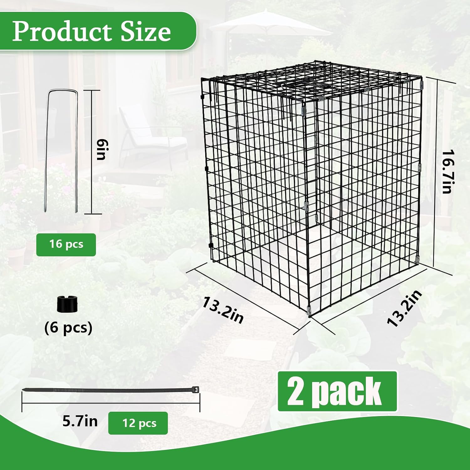 Metal Plant Cages for Outdoor Plants, Garden Cloches for Plants Rustproof | Heavy-Duty Rustproof Metal,Durable plant