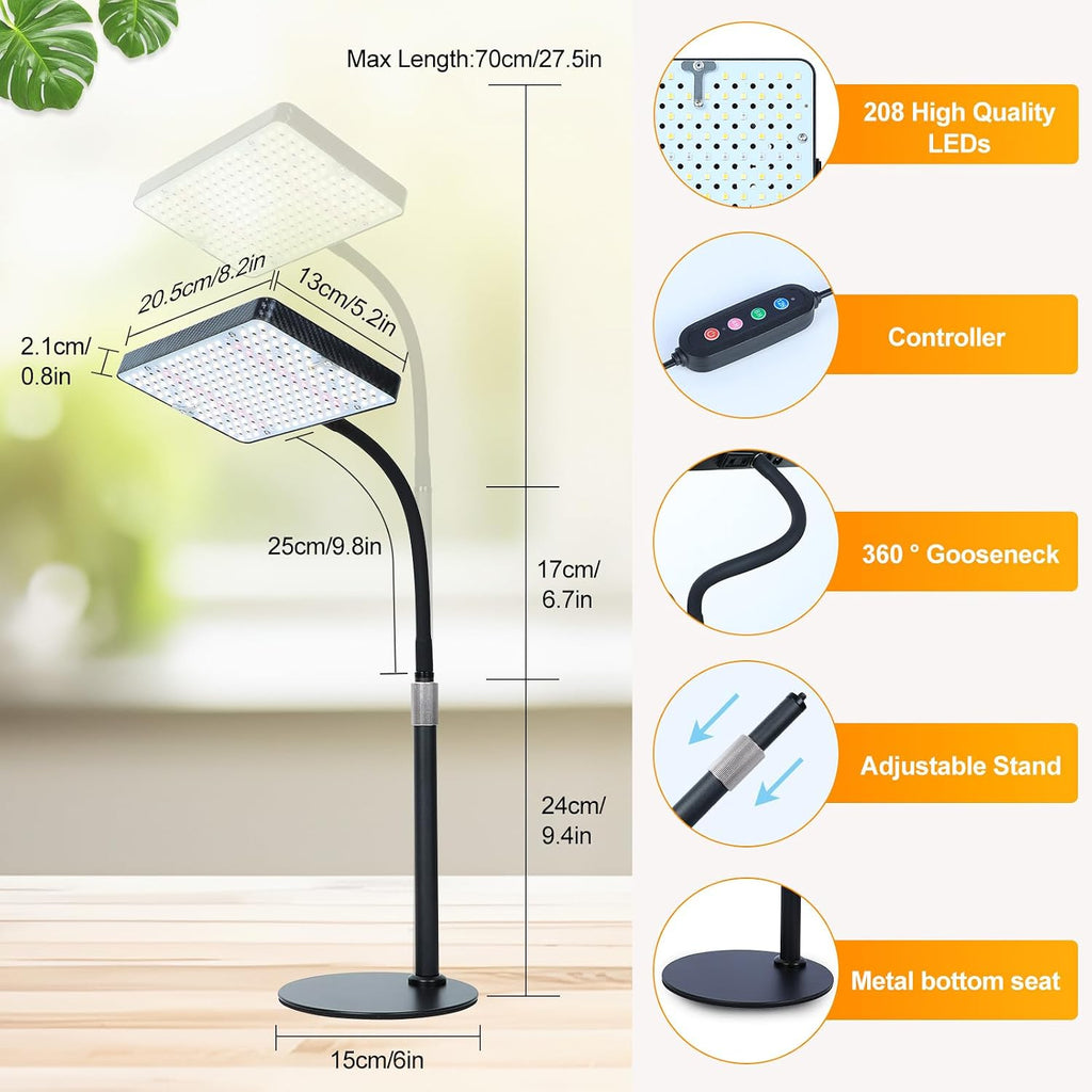 FECiDA 2026 Desk Grow Lights for Indoor Plants, Full Spectrum Tabletop Grow Lights for Seed Starting, Seedlings