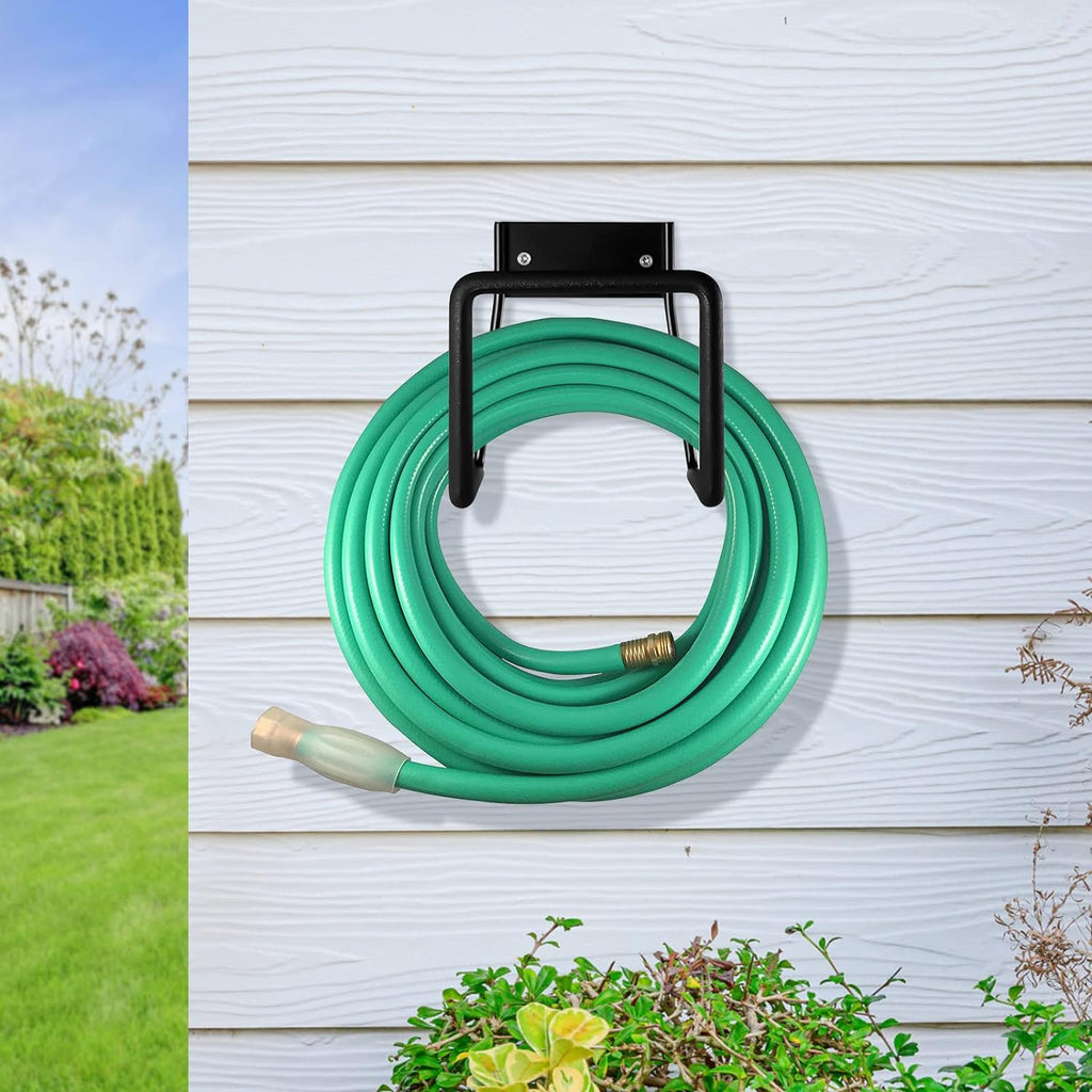 Hose Hanger, Heavy Duty Metal Hose Holder Wall Mount, Hook for Garden Hose/Expandable Hose/Hose Reel/Water Hose/Pocket