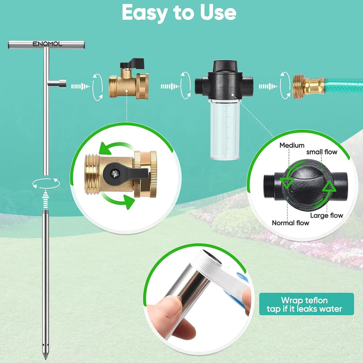 Stainless Steel Deep Root Tree Watering Tool,Root Feeder with Fertilizer Bottle Watering Wand Irrigation System