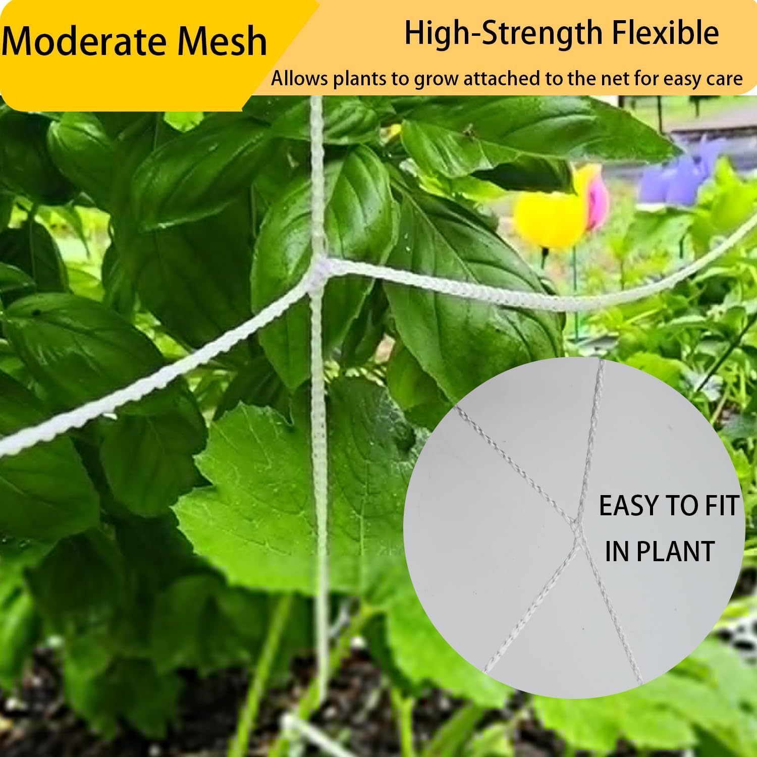 Soft Mesh Nylon Trellis Netting Roll, 5 x 350 Ft Heavy Duty Reinforced Garden Plant Support Mesh for Climbing