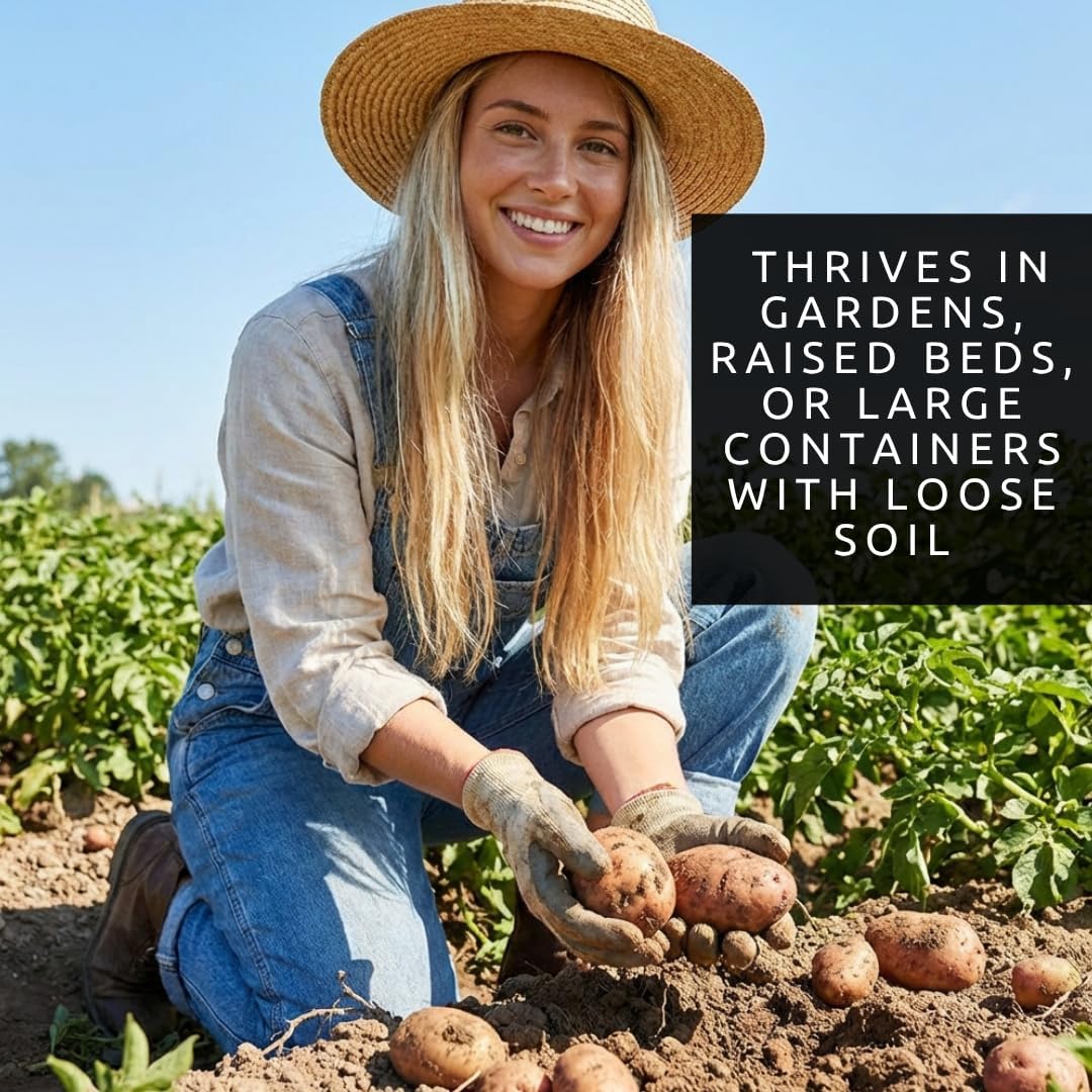 Russet Seed Potatoes for Planting - 2 Pounds - Easy to Grow Garden Potatoes for Home Garden Raised Beds Containers High