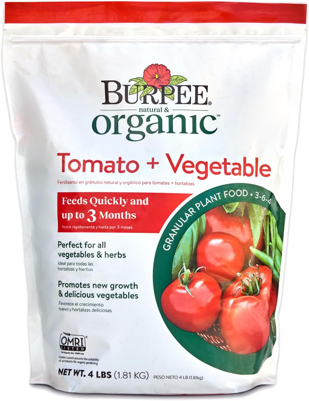 Burpee Organic Tomato & Vegetable Granular Plant Food, 4 lb