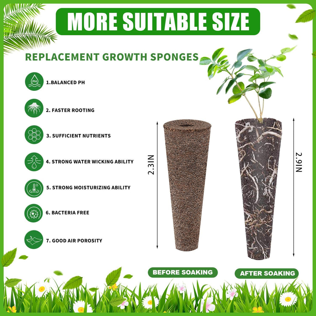 200 Pack Hydroponic Grow Sponges, Seed Pods Replacement | Grow Sponges for Greenhouses & Germination Equipment, Starter
