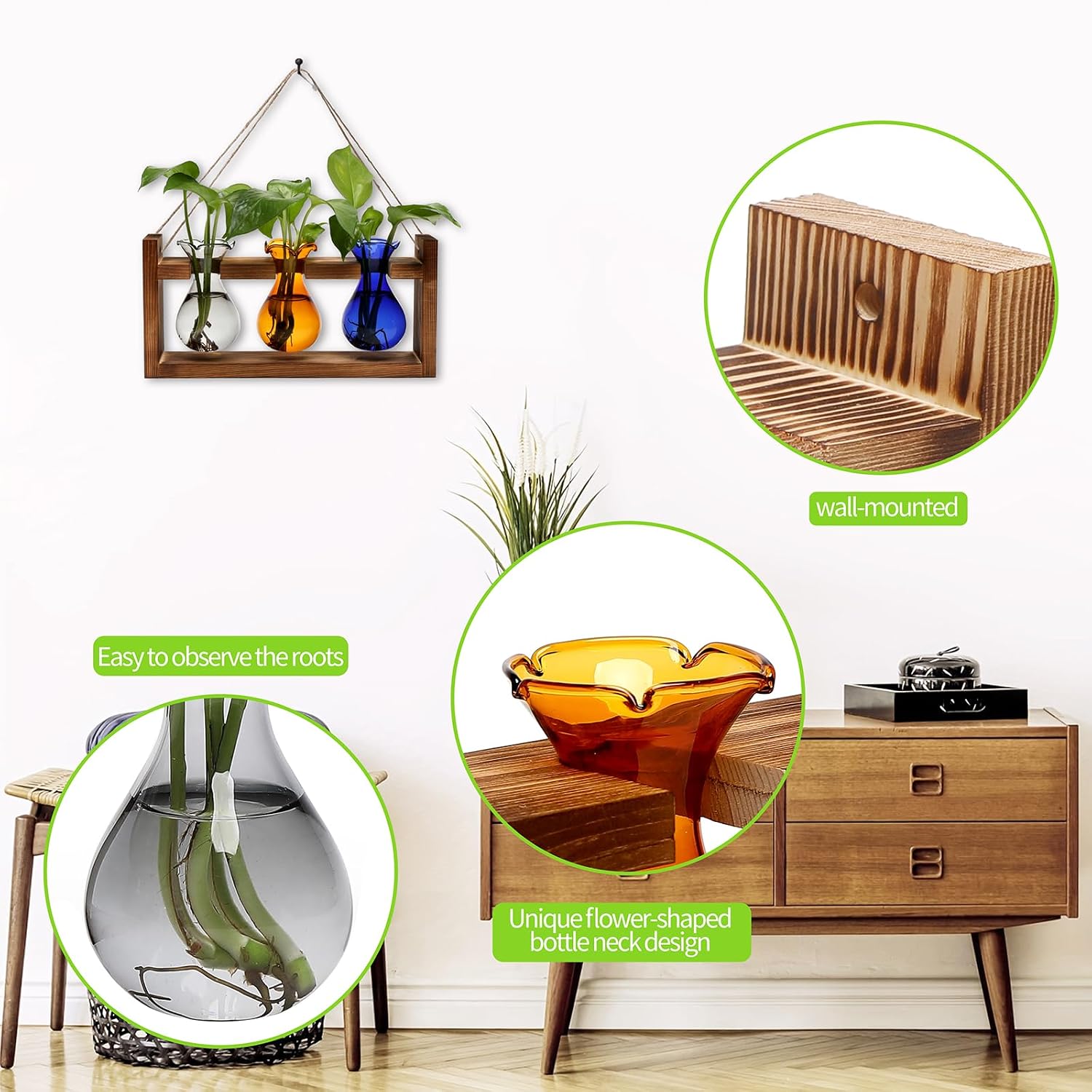 Plant Propagation Station Plant Terrarium Unique Birthday Gifts for Women | Plant Lovers Home Office Decor Planter with