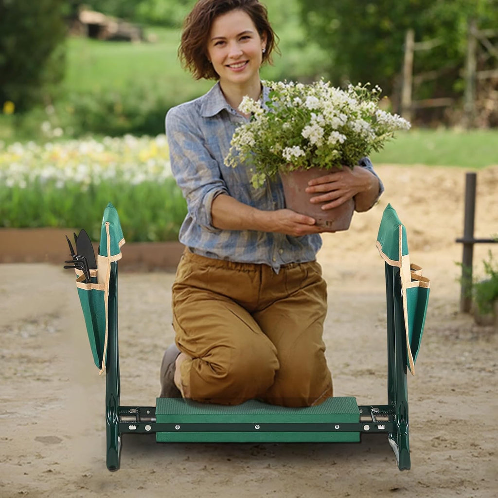 VEVOR Garden Kneeler and Seat Heavy Duty, Kneeling Bench for Gardening | Portable Garden Stool with Kneeling Pad and 2