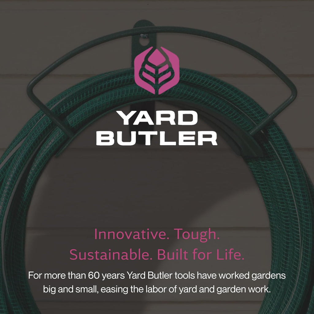 Yard Butler Heavy Duty Wall-Mounted Hose Hanger - Classic Design, Green | Heavy Duty Wall-Mounted Hose Hanger, Holds Up