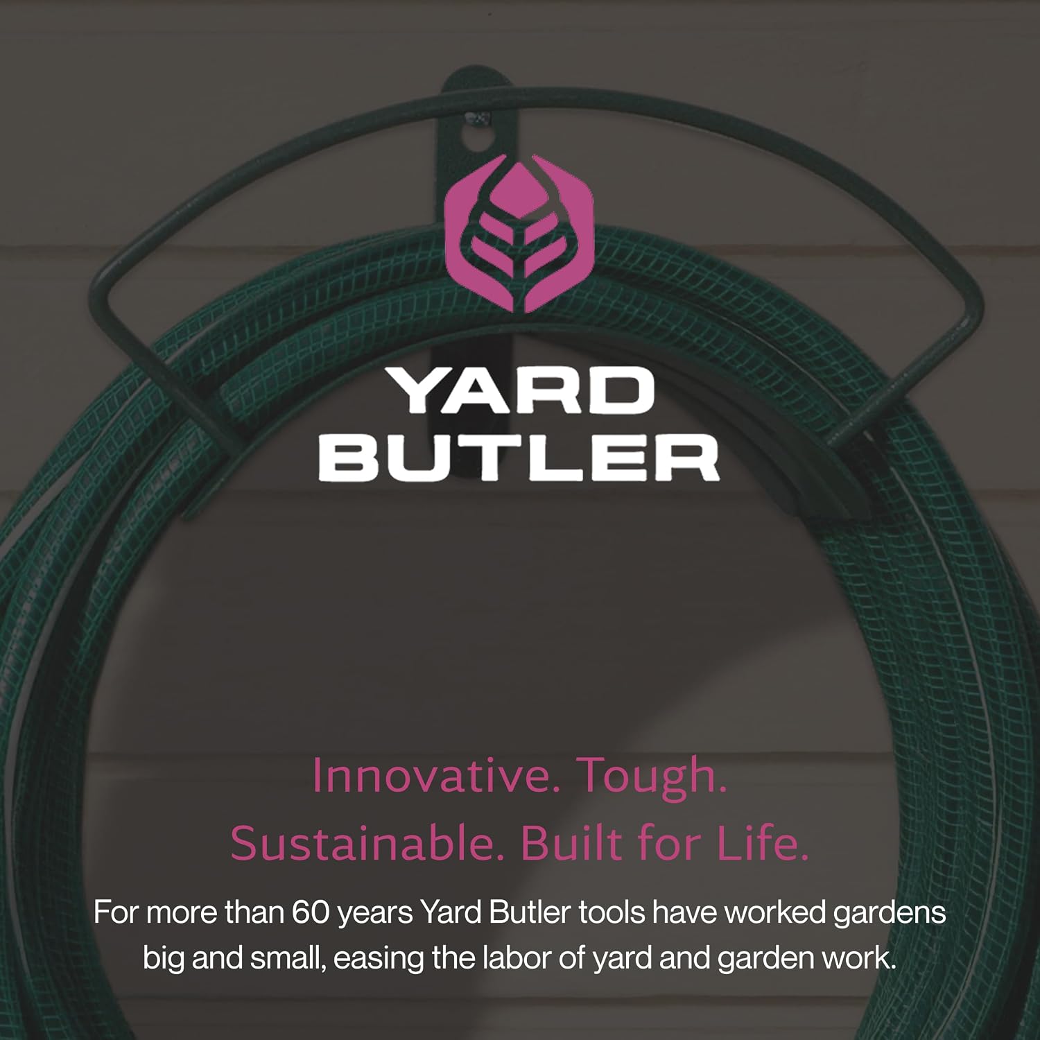 Yard Butler Heavy Duty Wall-Mounted Hose Hanger - Classic Design, Green | Heavy Duty Wall-Mounted Hose Hanger, Holds Up