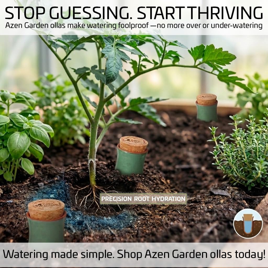 Ollas Plant Watering Globes - Terracotta Self Watering Planter Insert - Watering Bulbs for Indoor and Outdoor Plants