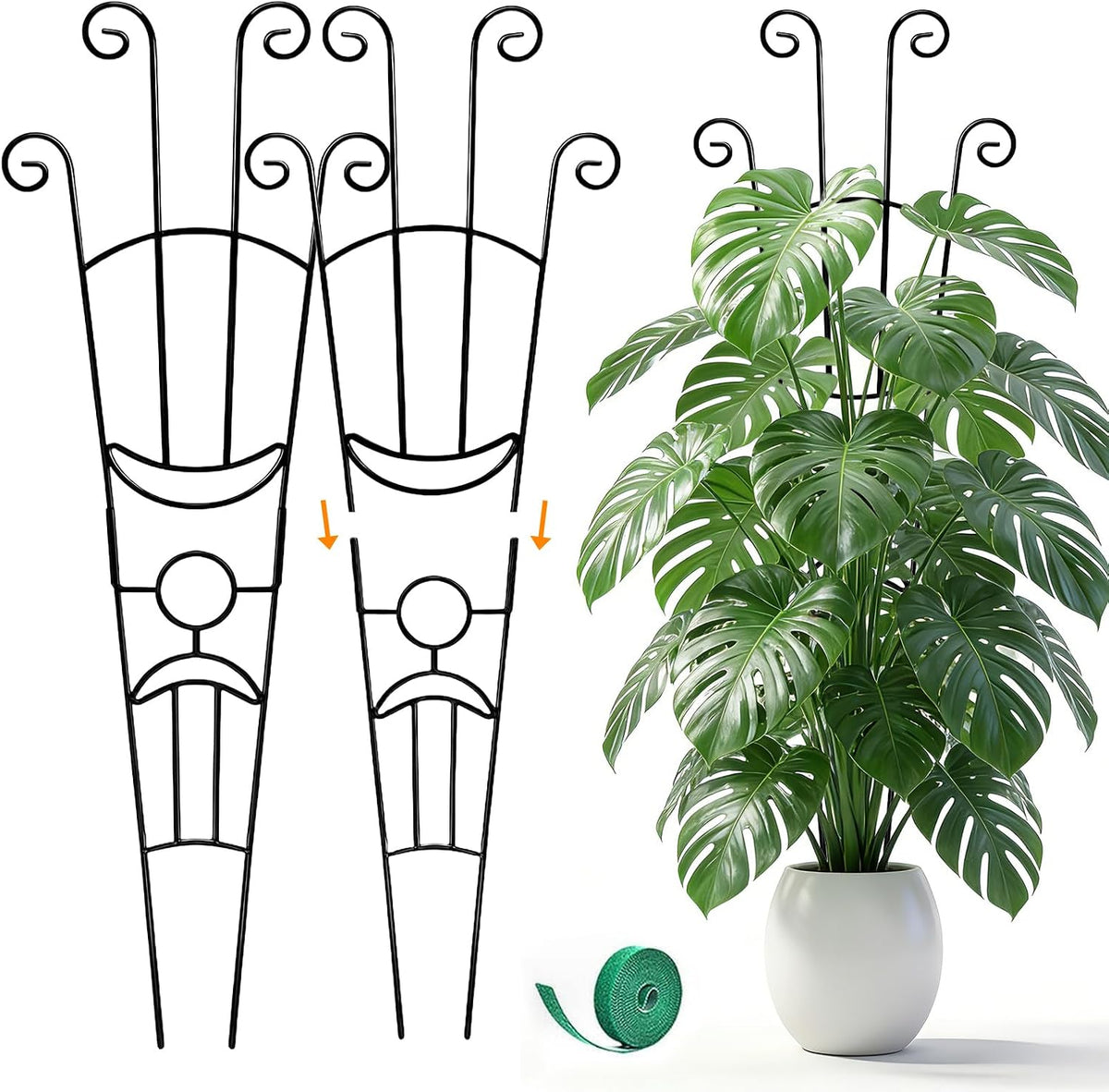 Luster Leaf Link-Ups Grow Through Grid, 20” Round With 30” Legs Plant Support, Green