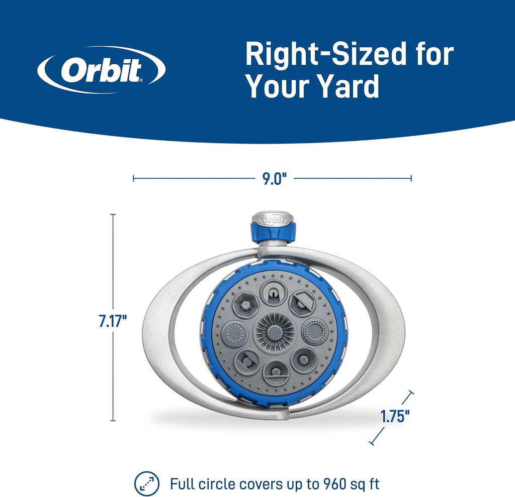 Orbit Elevated Metal 8-Pattern Turret Sprinkler, 28252