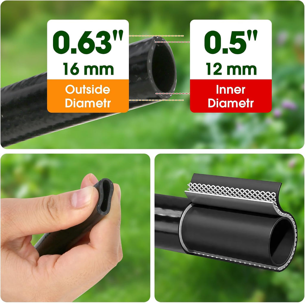 1/2 Inch Drip Irrigation Tubing, 75ft Main Line Tubing Hose for Irrigation System, Garden Beds, Vegetable Gardens, PVC