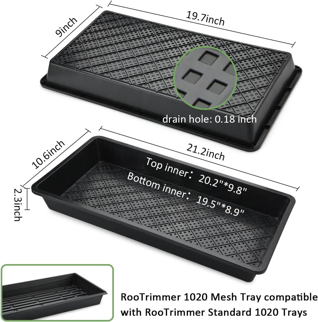 RooTrimmer 10 Pack 1020 Mesh Trays, Extra Strength 1020 Mesh Bottom Trays with Holes, 20'' x 10'', Heavy Duty