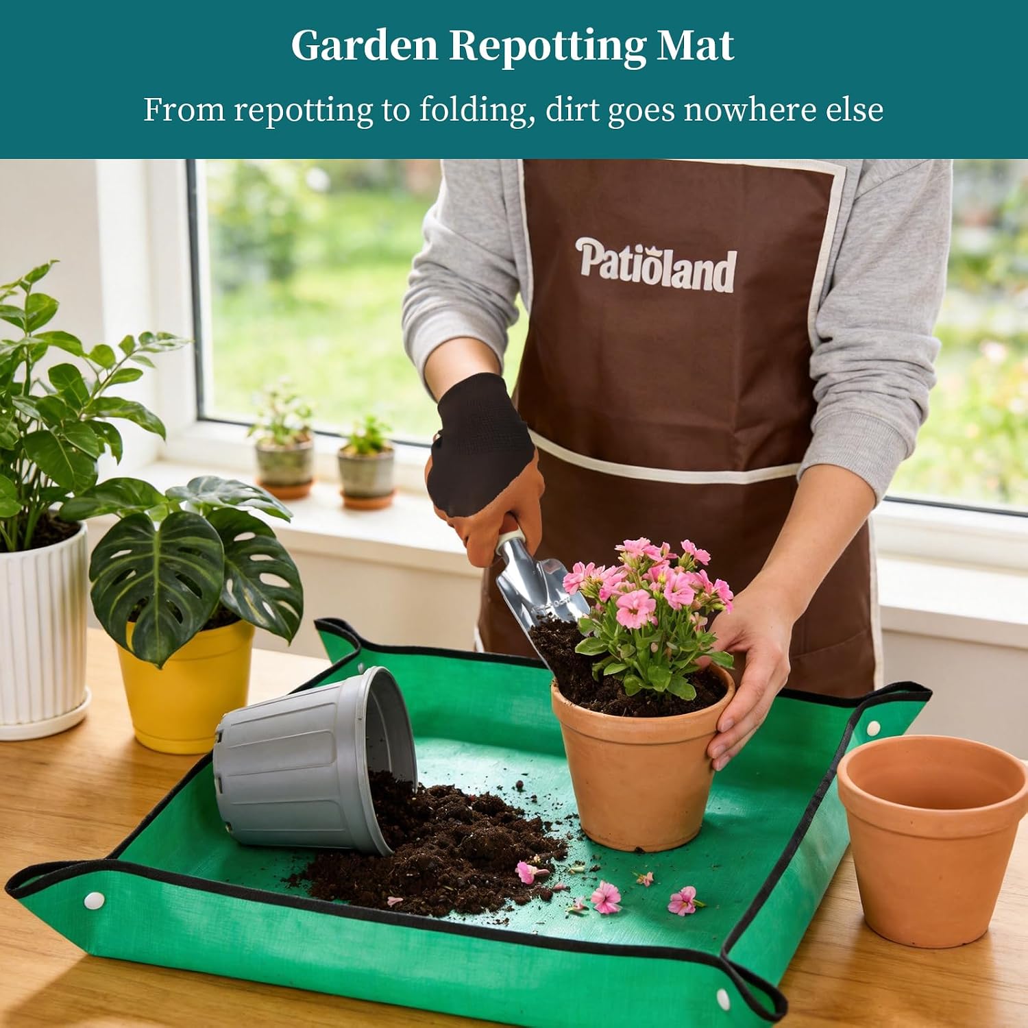 Brown Garden Tools Set 26-Piece, Gardening Gifts for Women Men | Aluminum Gardening Hand Tools w/Ergonomic Handles