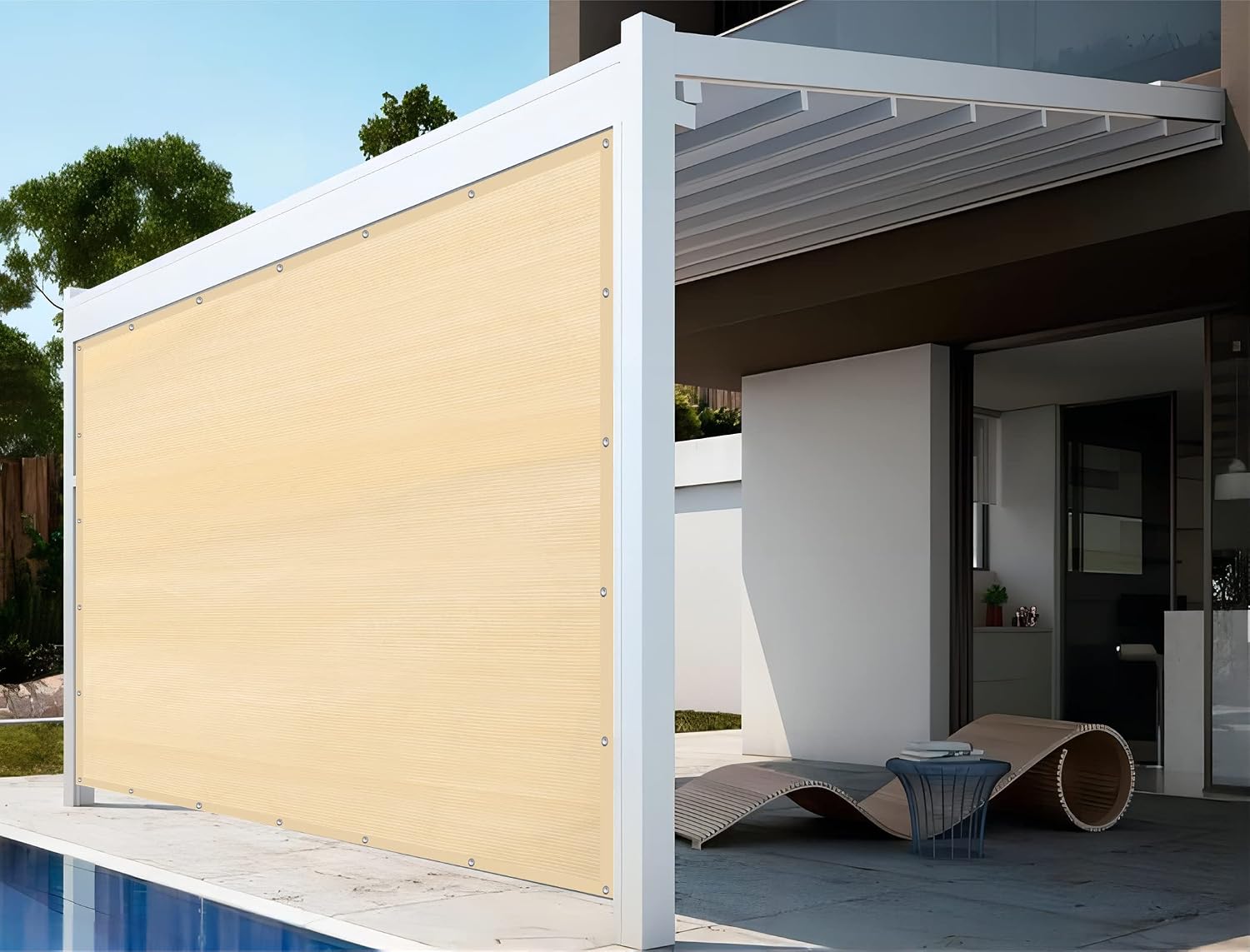 Shatex 90% Shade Fabric 6X 16ft Sun Shade Cloth Taped Edge with Grommets Sun-Block Mesh Shade for Pergola Cover Canopy