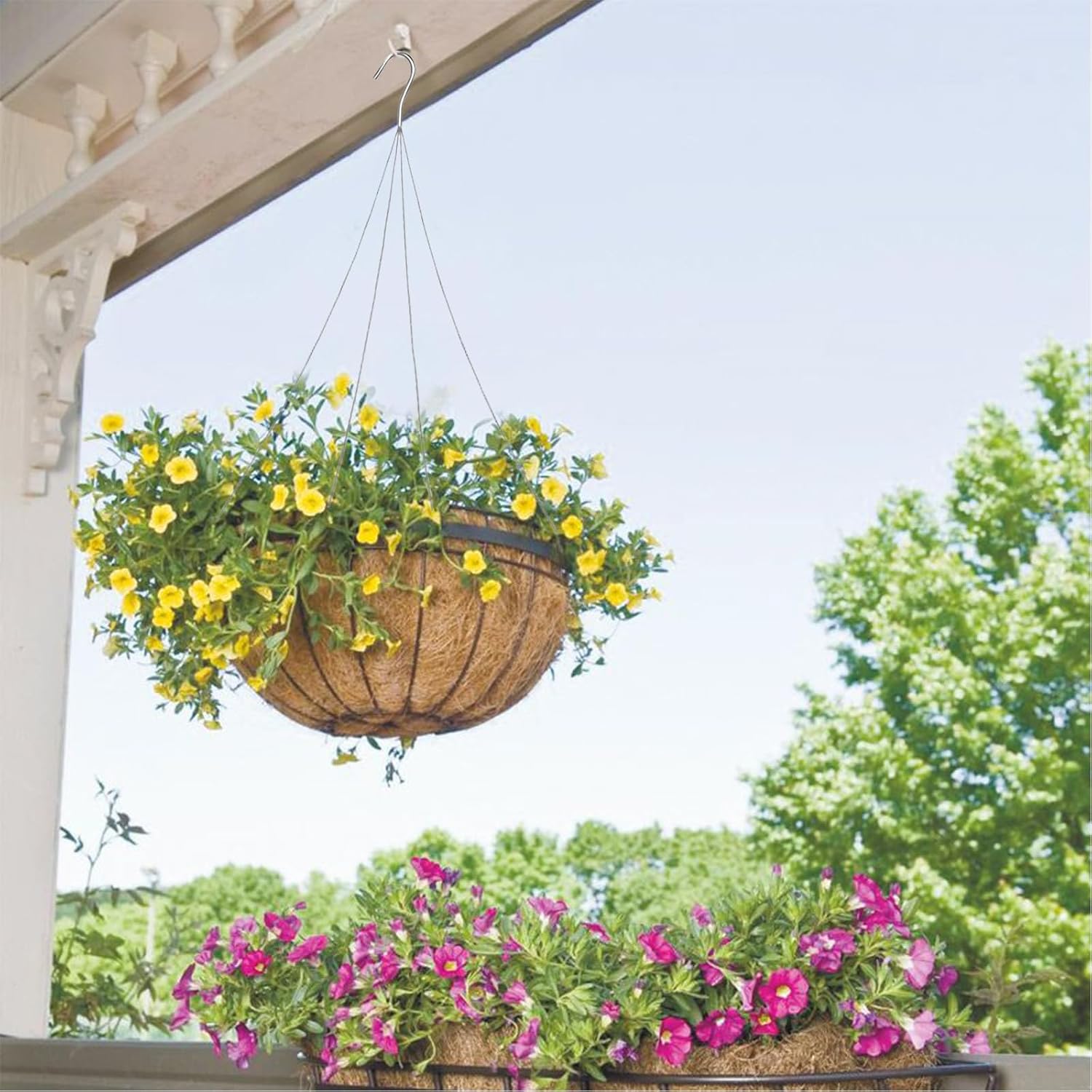 24 Pack Chain for Hanging Plants, 24 inch 4 Point Wire Plant Hangers for Hanging Baskets, Hanging Plant Chain for