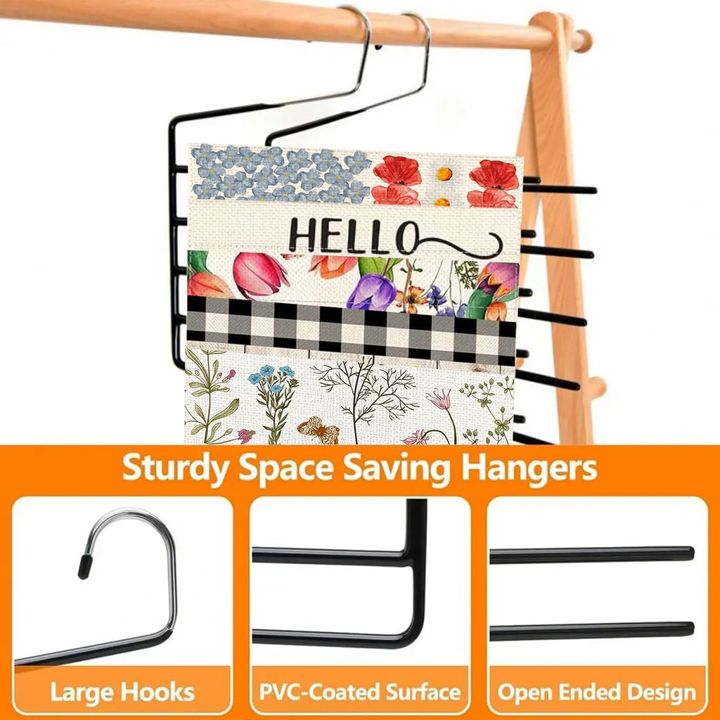 5 Pack 5-Tier Garden Flag Hangers, Garden Flag Storage Heavy Duty Multi Layers Space Saving, Organizer Holder, Non-Slip