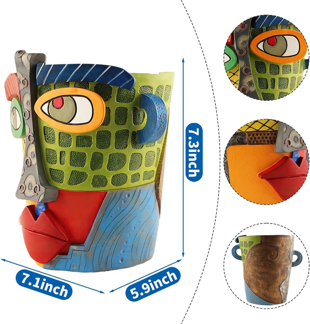 Midogaigai Abstract Face Planter Pots for Indoor Plants&Flowers Home Decor | Adorable, Quirky Face Planter, Funny