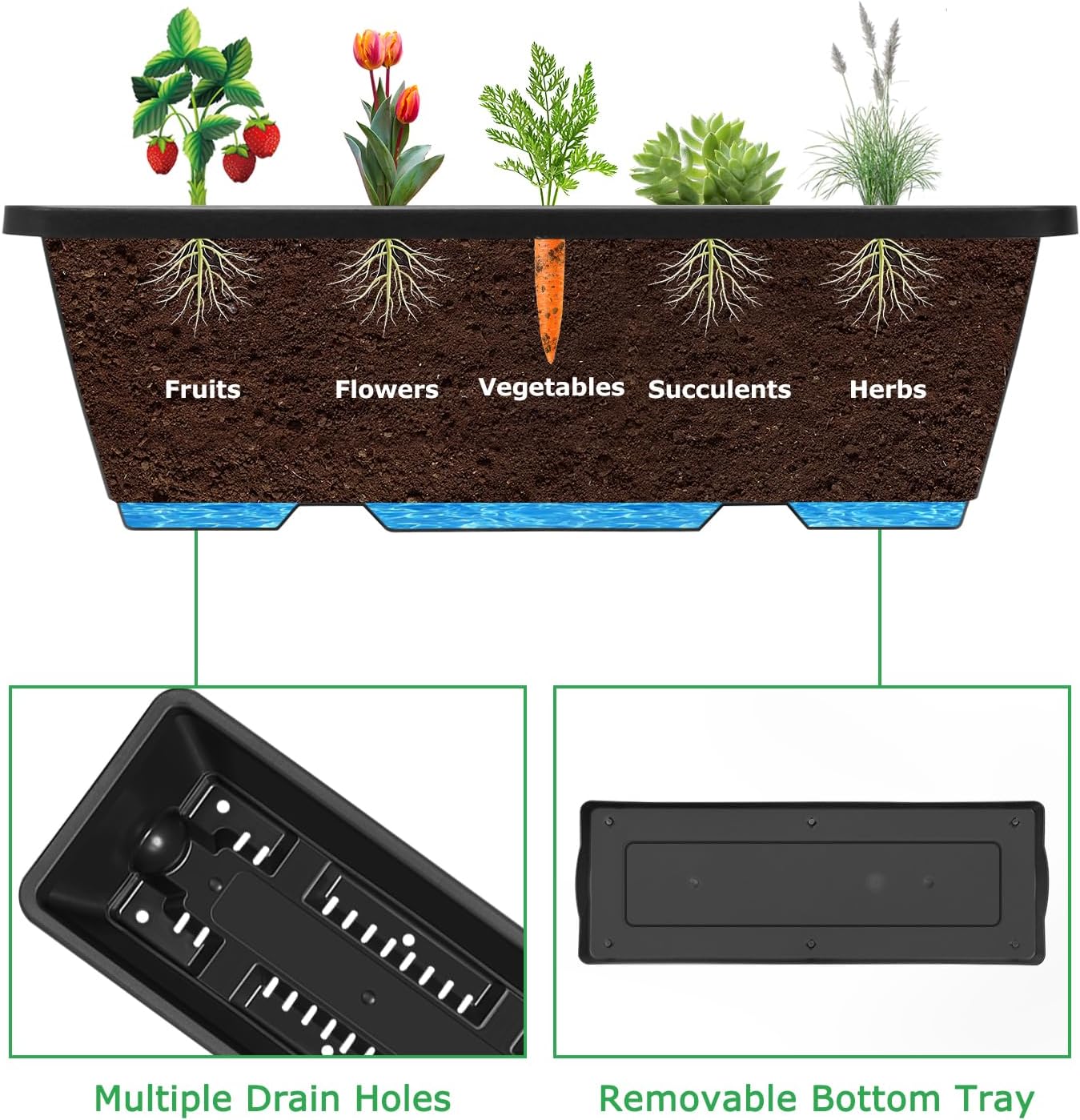 ETELI Vertical Garden Planter 3 Tier Vertical Raised Garden Bed with 6 Garden Planter Boxes Elevated Raised Bed with