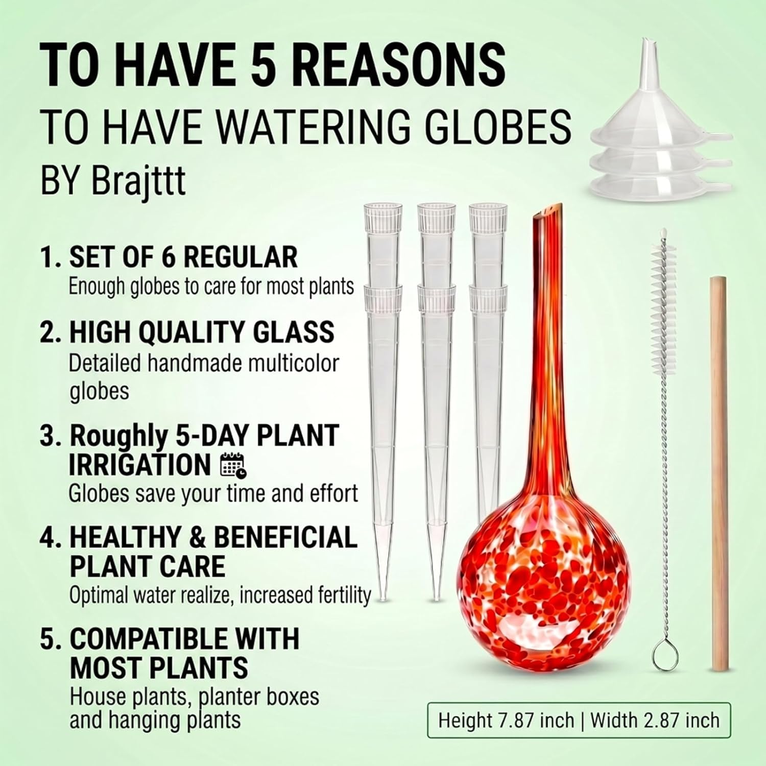 Self Watering Globes,6 Pack Plant Watering Globes,Plant Water Bulbs | Glass Automatic Auto Plant Water Bulbs for Indoor