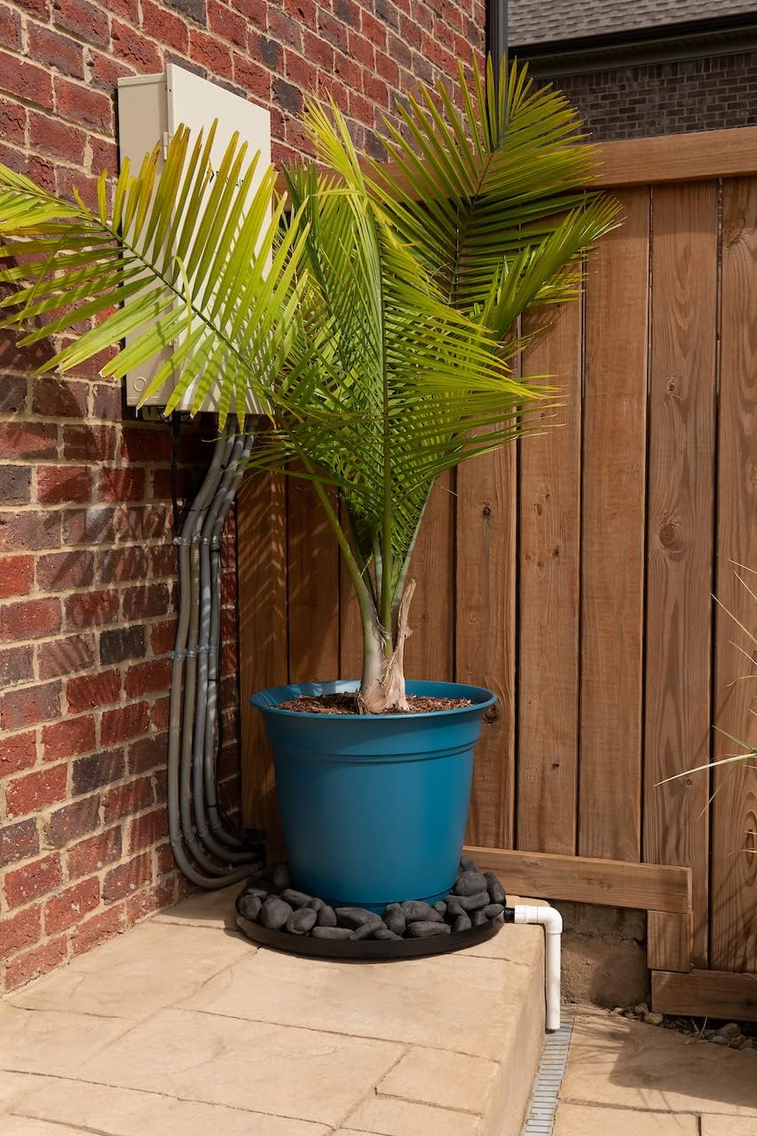 Drain Away White 12 inch Plant Saucer Heavy Duty Drain Tray for Large Pots Indoor Outdoor Waterproof UV Resistant