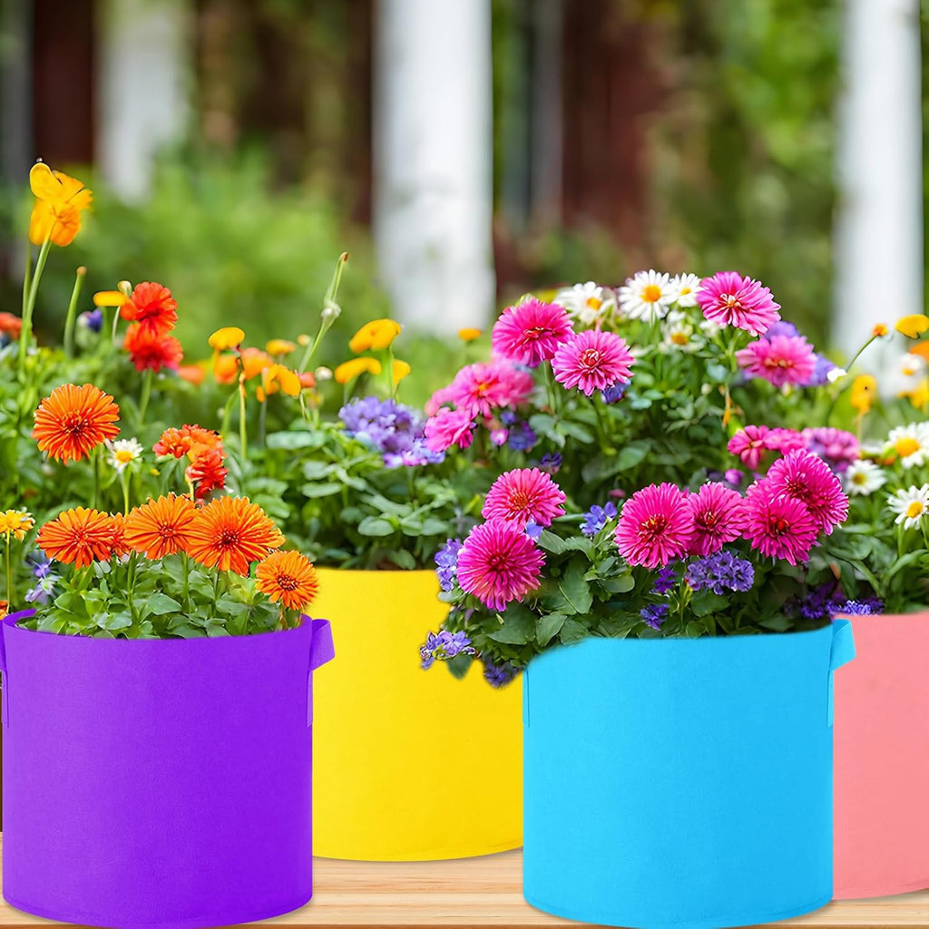 20 Pack 3 Gallon Grow Bags Multicolor Plant Grow Bag Non Woven Fabric Pots with Handles Garden Plant Seeds Tomato