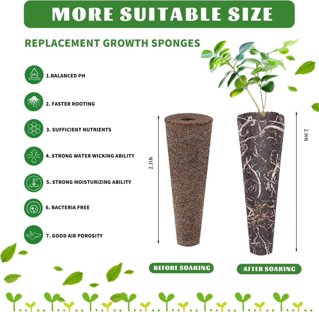 300Pcs Growth Sponges for Pods, Greenhouses Sponges, Grow Sponges for Greenhouses & Germination Equipment, Starter for