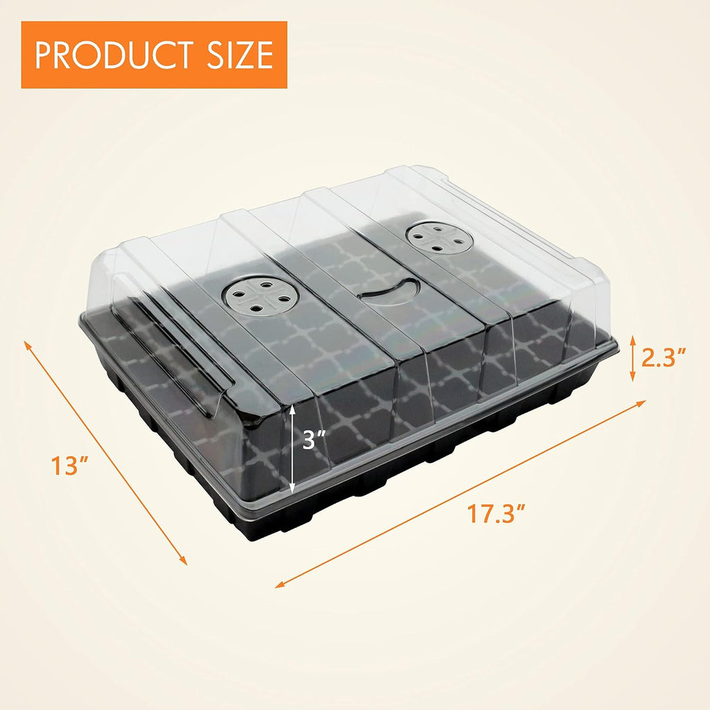 Gardzen Seed Starter Tray, 5 Pack Smiling Face Plant Germination Trays with Total 350-Cell, Seed Starter Kit with