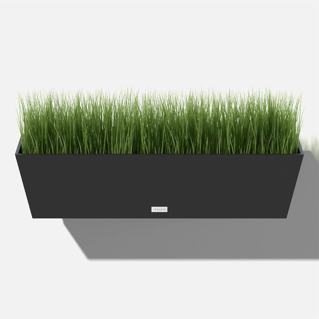 Veradek Pure Series Railing Planter - Tapered Window Box with Bracket | Made From Durable Plastic With Adjustable Metal