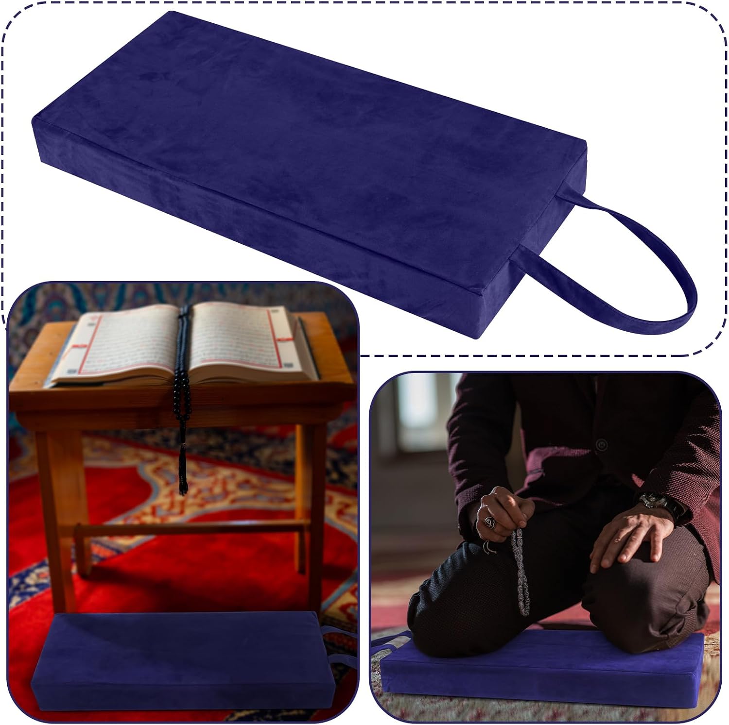Colingmill Personal Prayer Kneeler Pad 18 3/4 Inch Christian Kneeling Pillow Microfiber and High Density Foam Personal