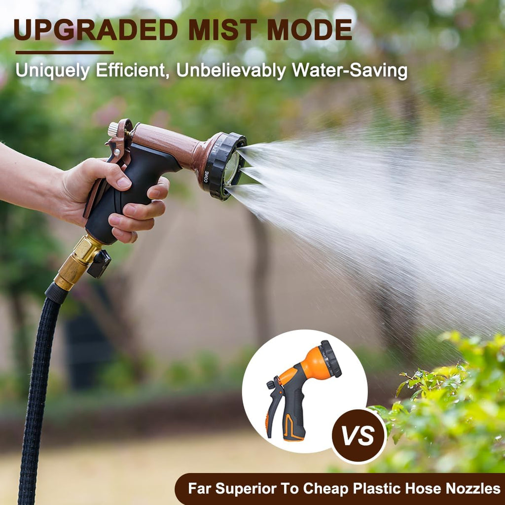 FANHAO 7 Spray Patterns Metal Garden Hose Nozzle with Lockable Trigger | Rustproof Hose Sprayer Nozzle Heavy Duty
