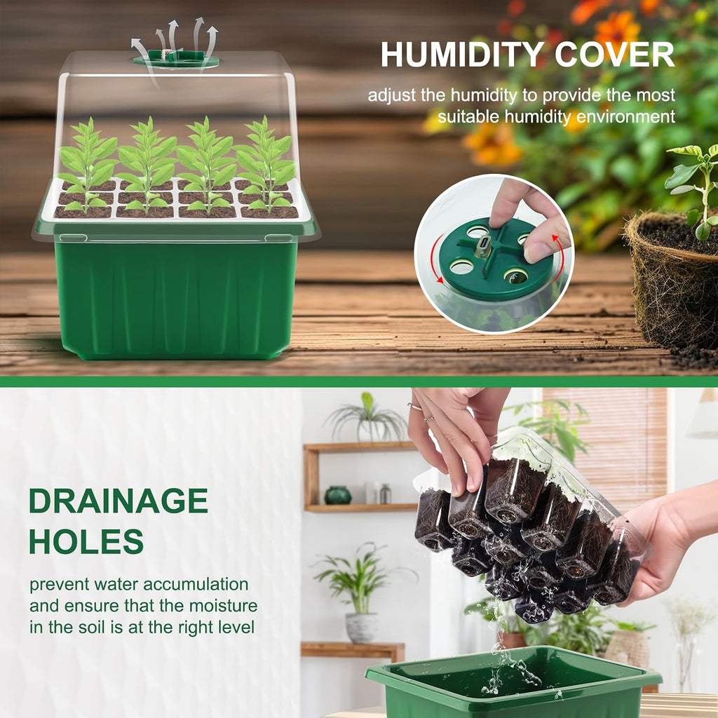 GOONMILL Self-Watering Seed Starter Tray with Timed Grow Light, 6 Packs Plant Starter Tray Seedling Starter Kit with