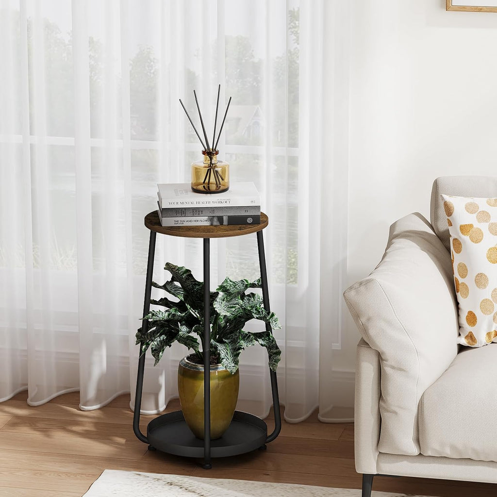 YINMIT Plant Stand Indoor Outdoor, 2 Tier Plant Stands, Flower Pot Holder | Small Plant Stand with Adjustable Feet