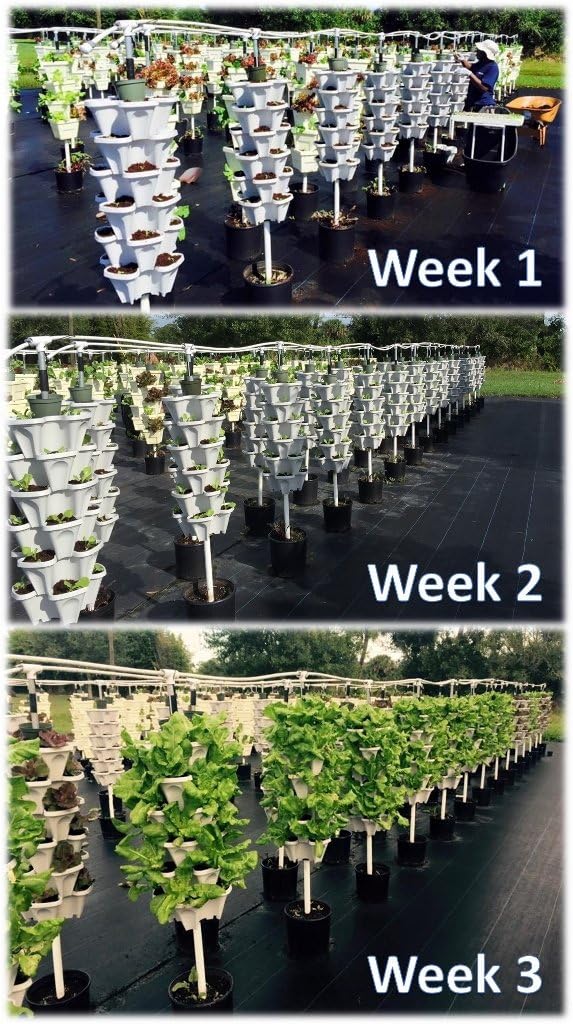 Mr. Stacky New (20) Individual Stacking Hydroponic 13" Pots - Build Your Own Vertical Container Growing System - Grow