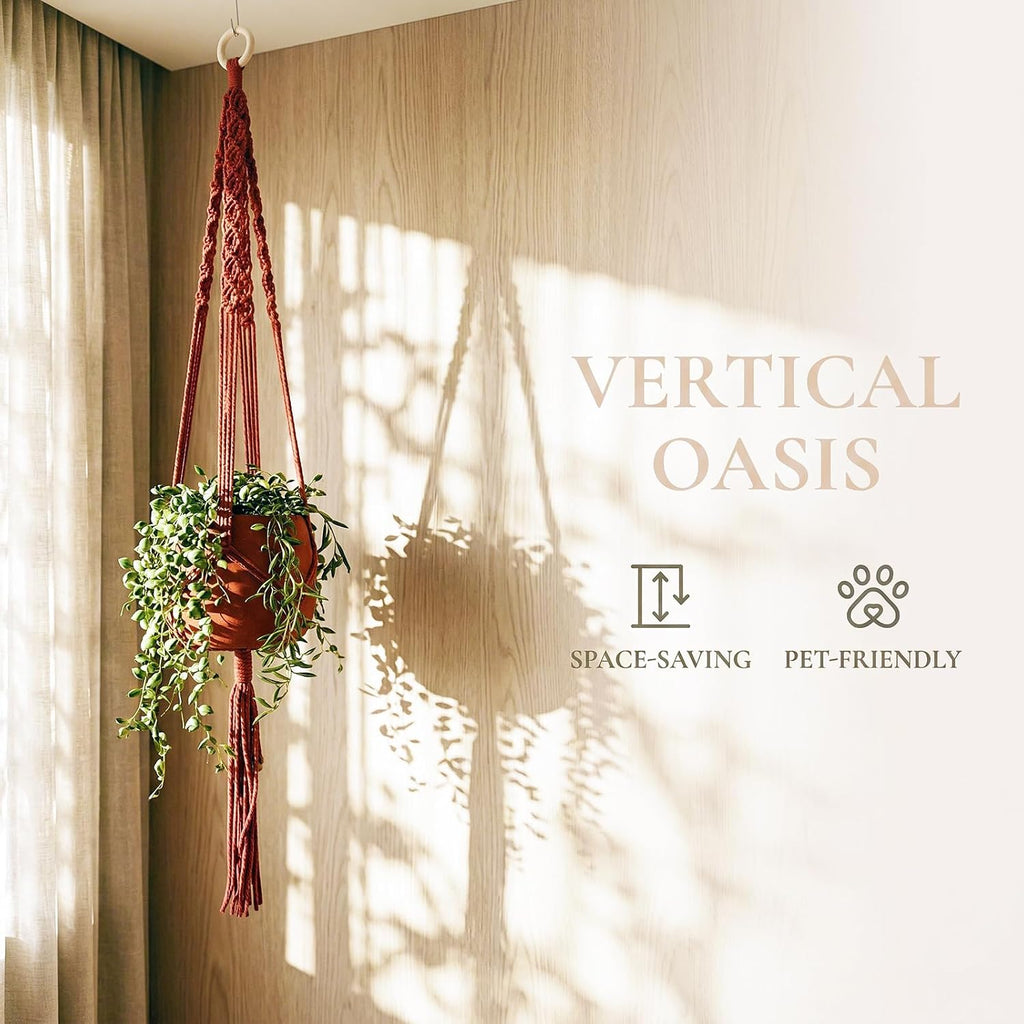 8-Pack Boho Plant Hanger, Macrame Pot Holder,Hanging Planter/Indoor/Balcony/Window Decoration Length 39" (Not Pot and