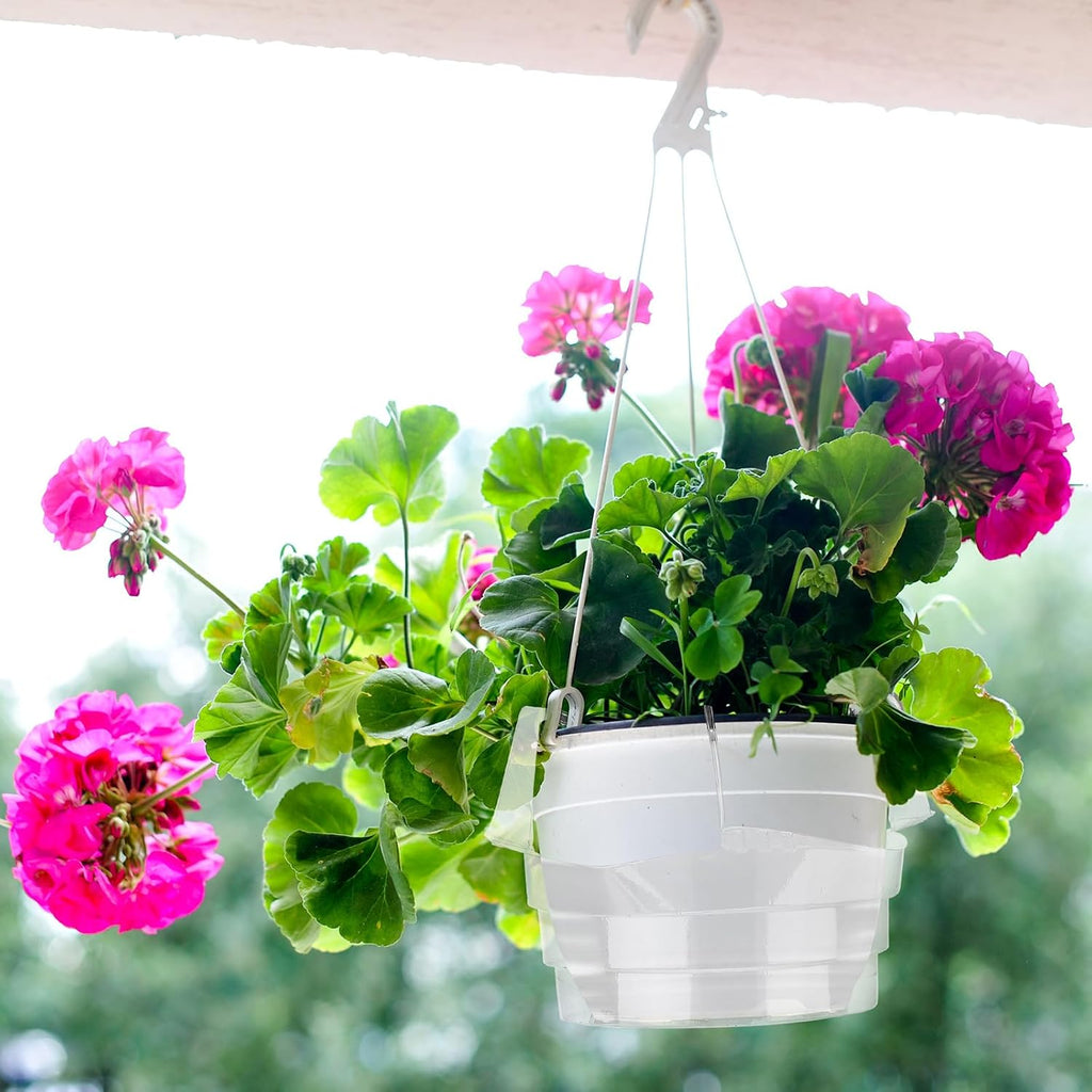 12 Pcs Hanging Plant Water Catcher Tray,6 8 10 12 Inch | Includes 4 Pcs Clear Plastic Plant Saucer Drip Pans for Indoor