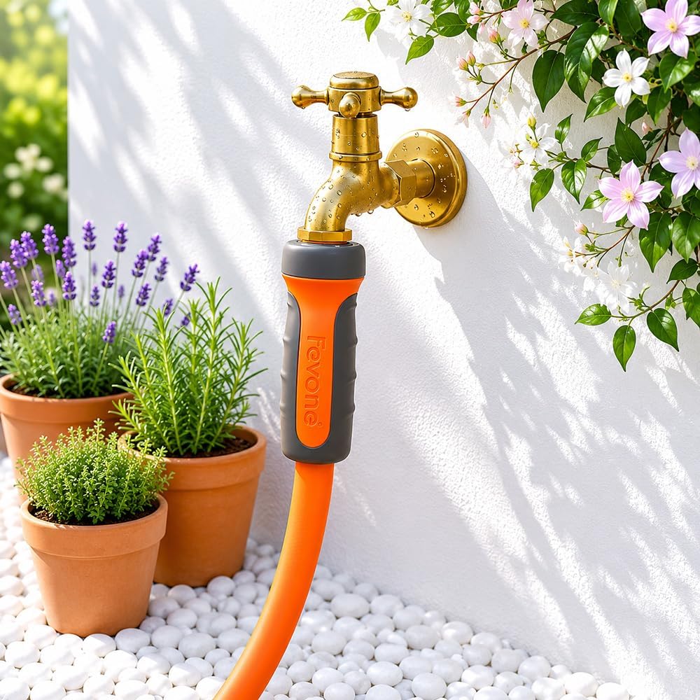 Heavy Duty Garden Hose 80 ft, Hybrid Polymer Water Hose | Flexible, Leak-Free, Lightweight, 5/8 ID, 600 PSI, 3/4 GHT