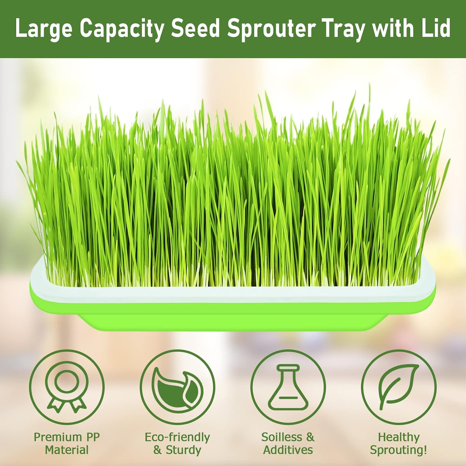 10 Pack Seed Sprouter Trays- Soil-Free Cultivation Germination Tray, BPA Free Nursery Tray with Planting Paper for