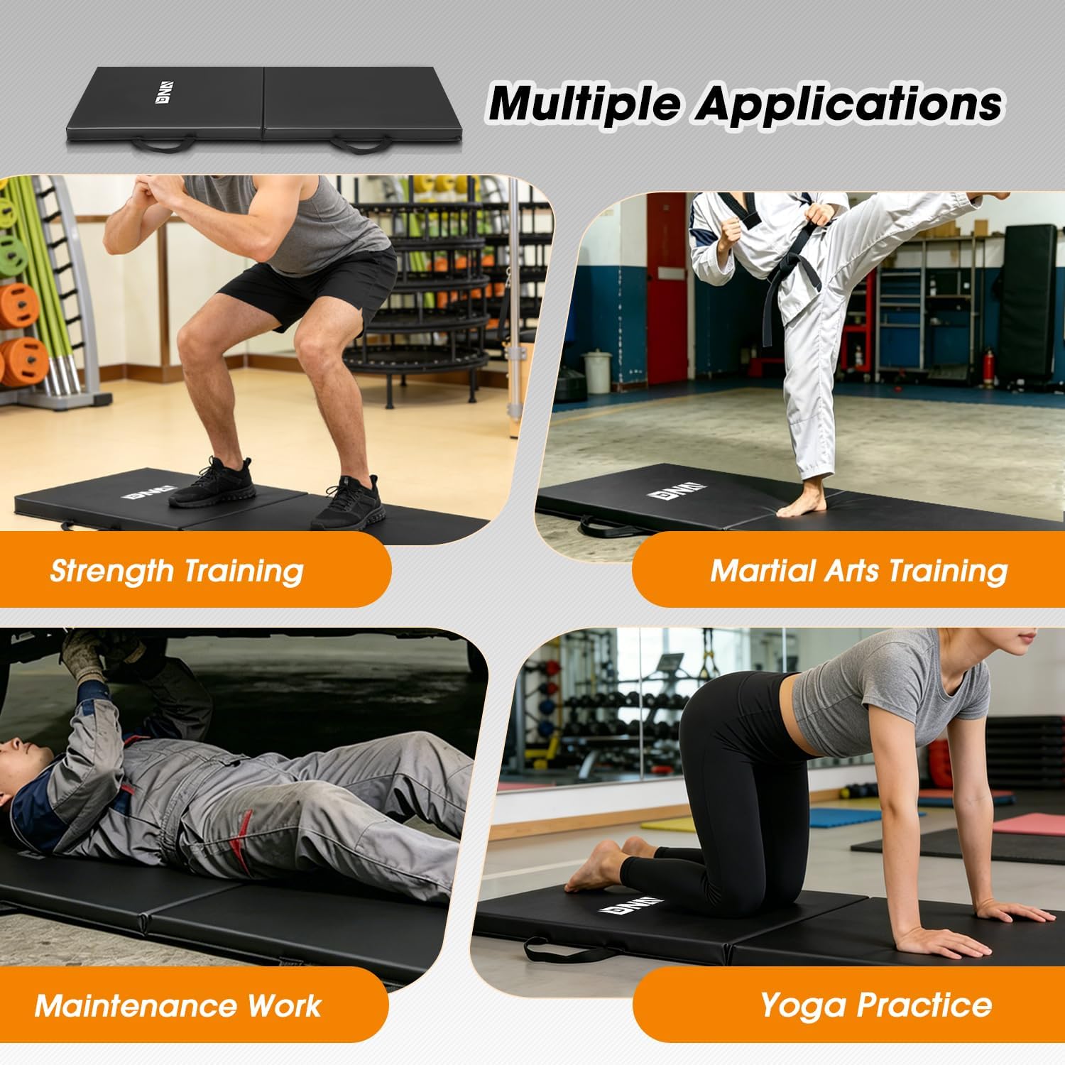 DNA Motoring Foldable Soft Kneeling Pad Mat Extra Thick Foam Knee Pad Mat Water Resistant 43 X 17.7 X 1.6 in for Auto