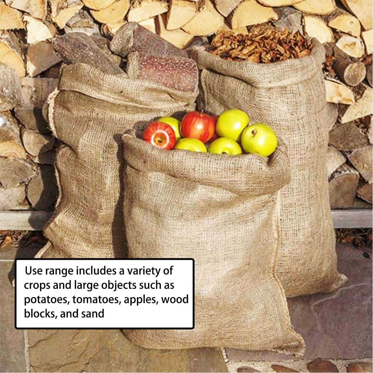 6 Pack Burlap Bags, 19.5 × 35 inch Potato Sack Race Bags Natural Jute with Rope, Reusable Grocery Bags Strong for Food