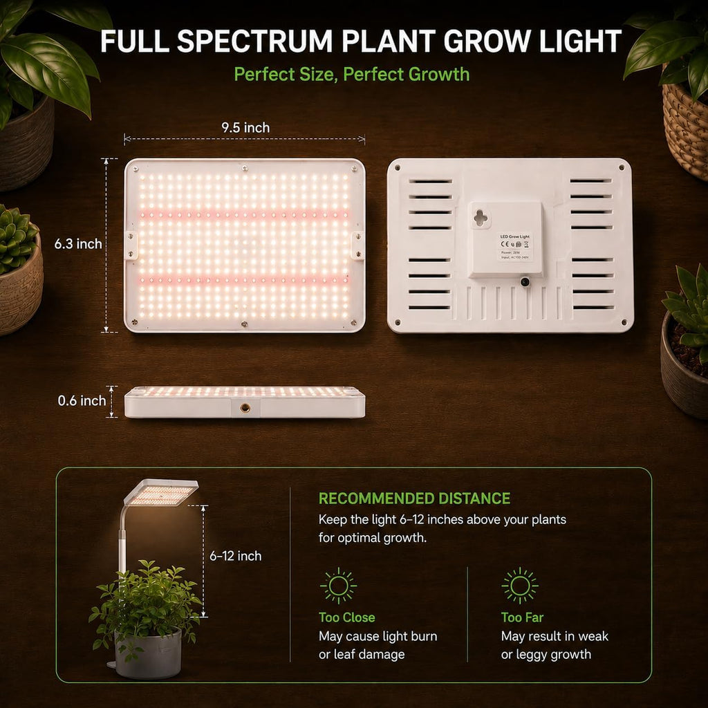 25W LED Grow Lights for Indoor Plants with Stand for Floor and Tabletop | Full Spectrum Plant Lights for Indoor Growing