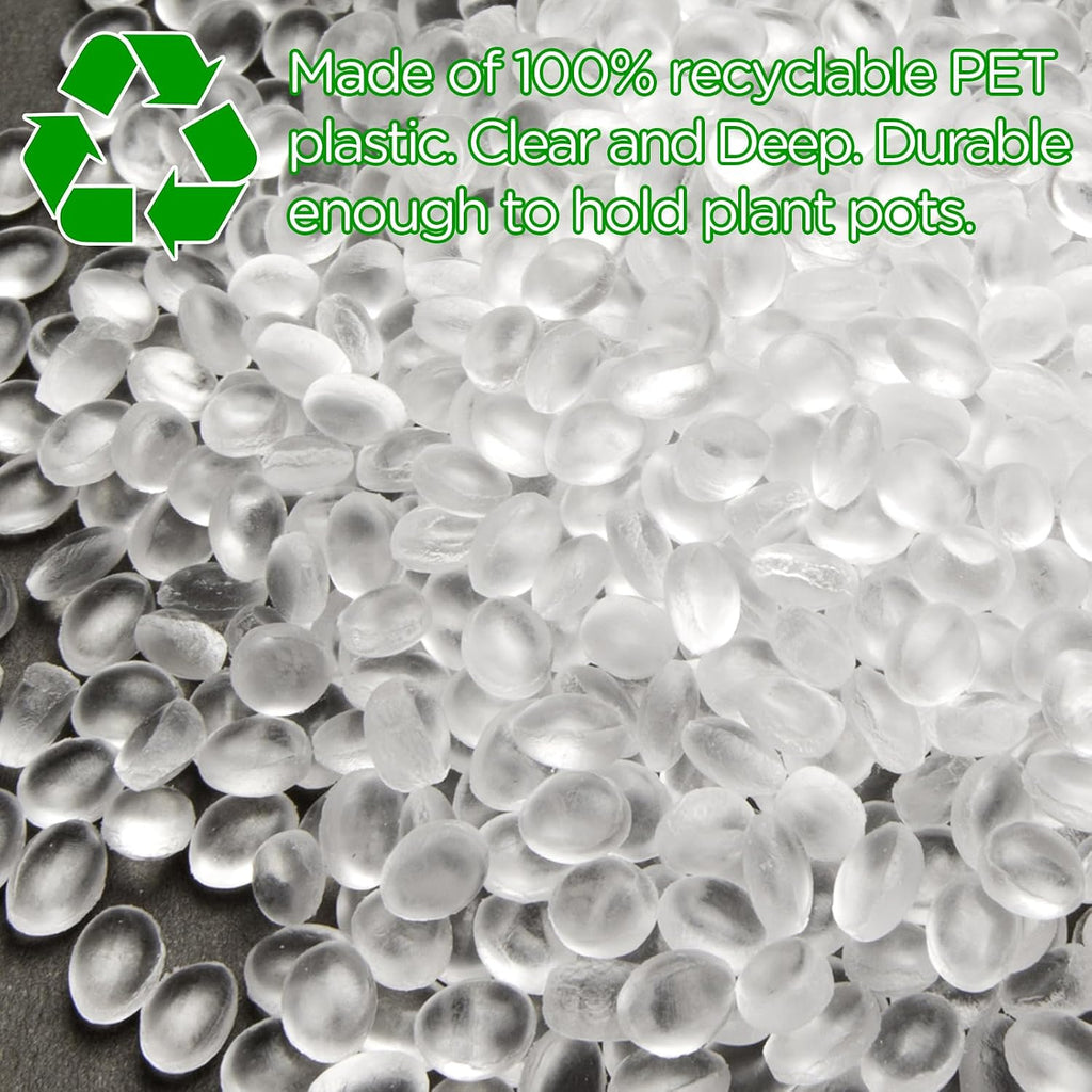 Plastic Plant Saucer Clear Deep Drip Tray Thickened Clear Plant Saucers Trays for Pots Deep Drip Trays for Home Garden