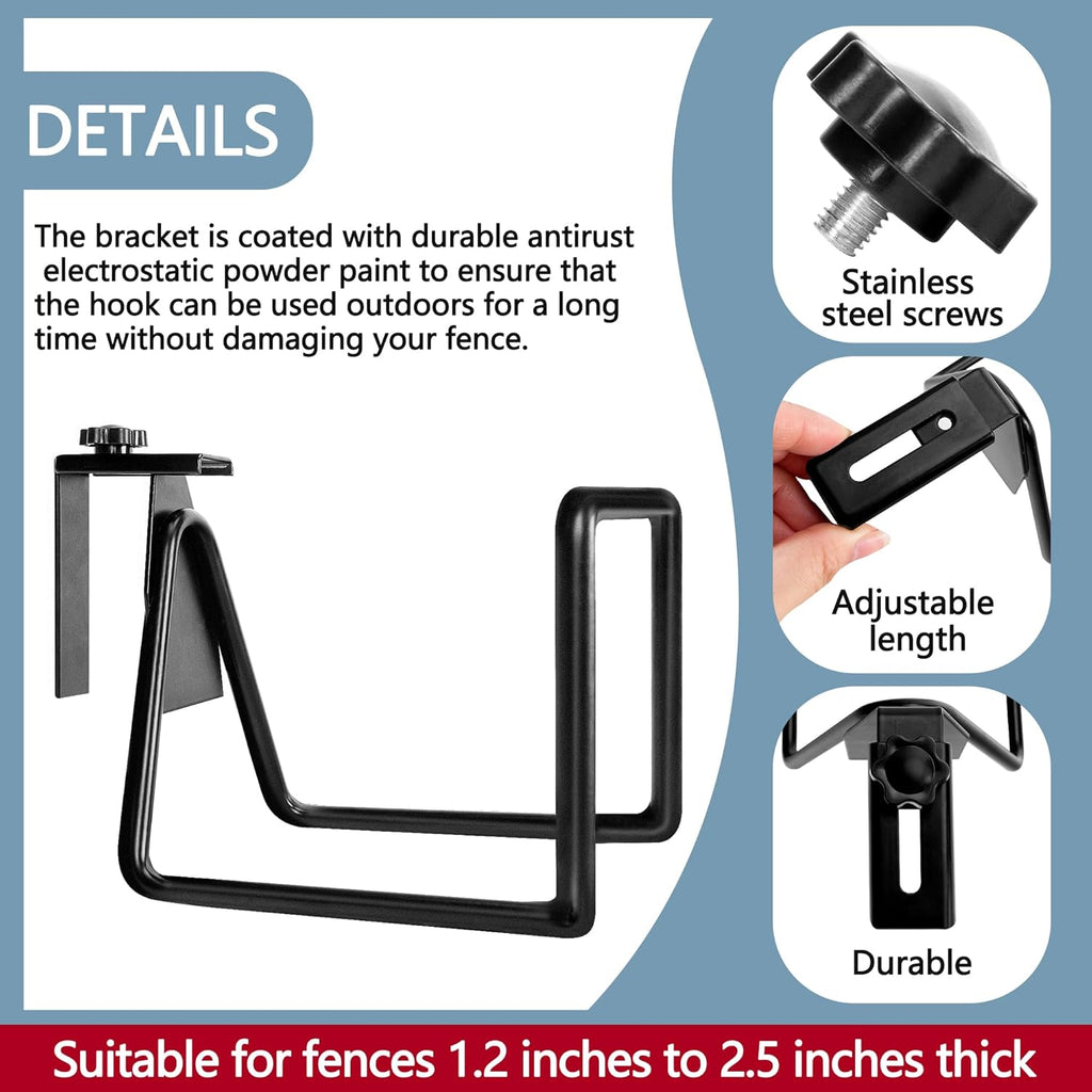 Adnee 2 Pack Garden Hose Holder, Heavy Duty Wall Mount Hose Hanger | Adjustable Hose Reel Hose Hooks for Water Hose