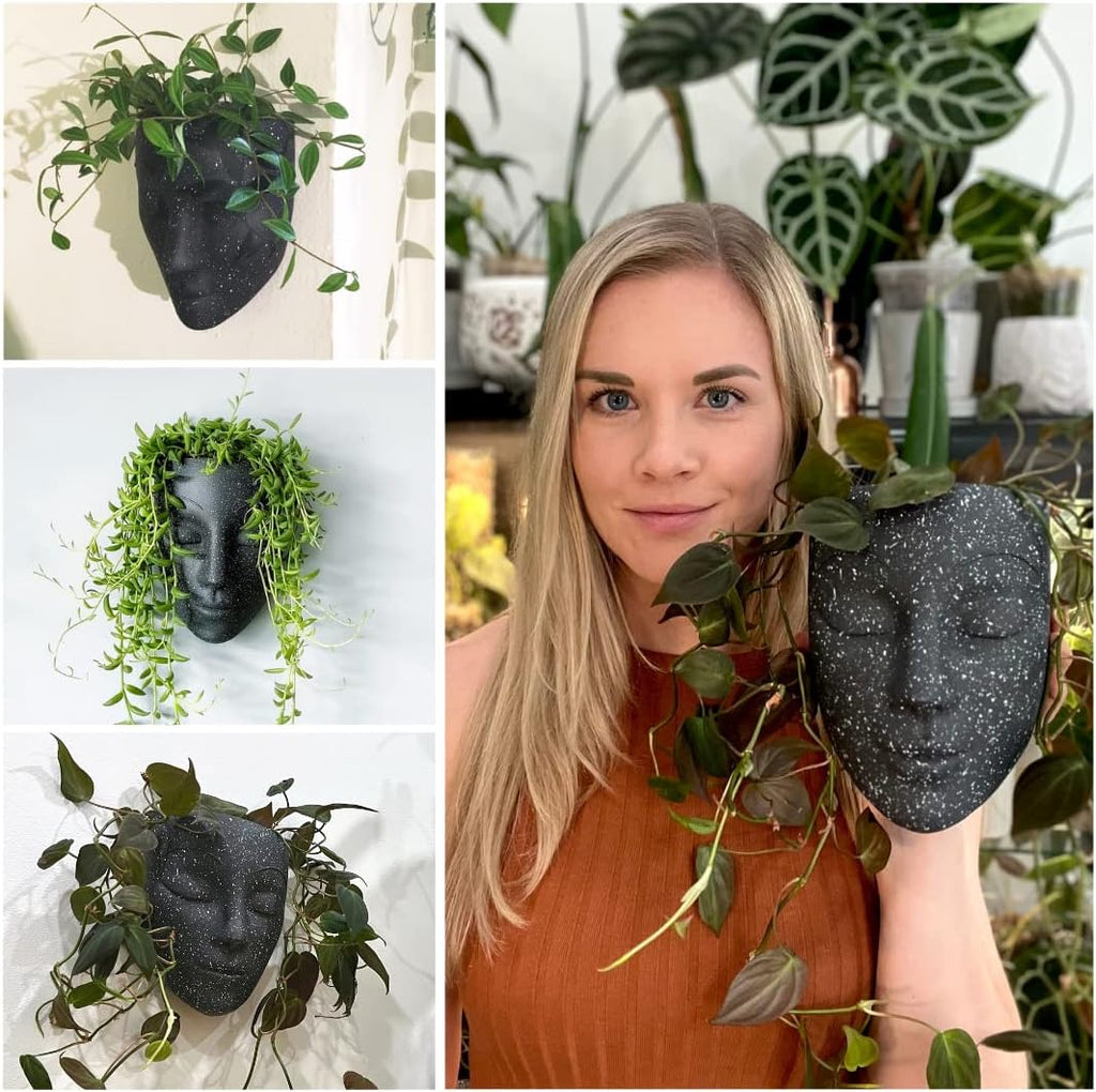 Wall Planter | Unique Face Planters Pots - Plant Gifts for Indoor Plant Lovers Gift Ideas - Succulent Plant Gift