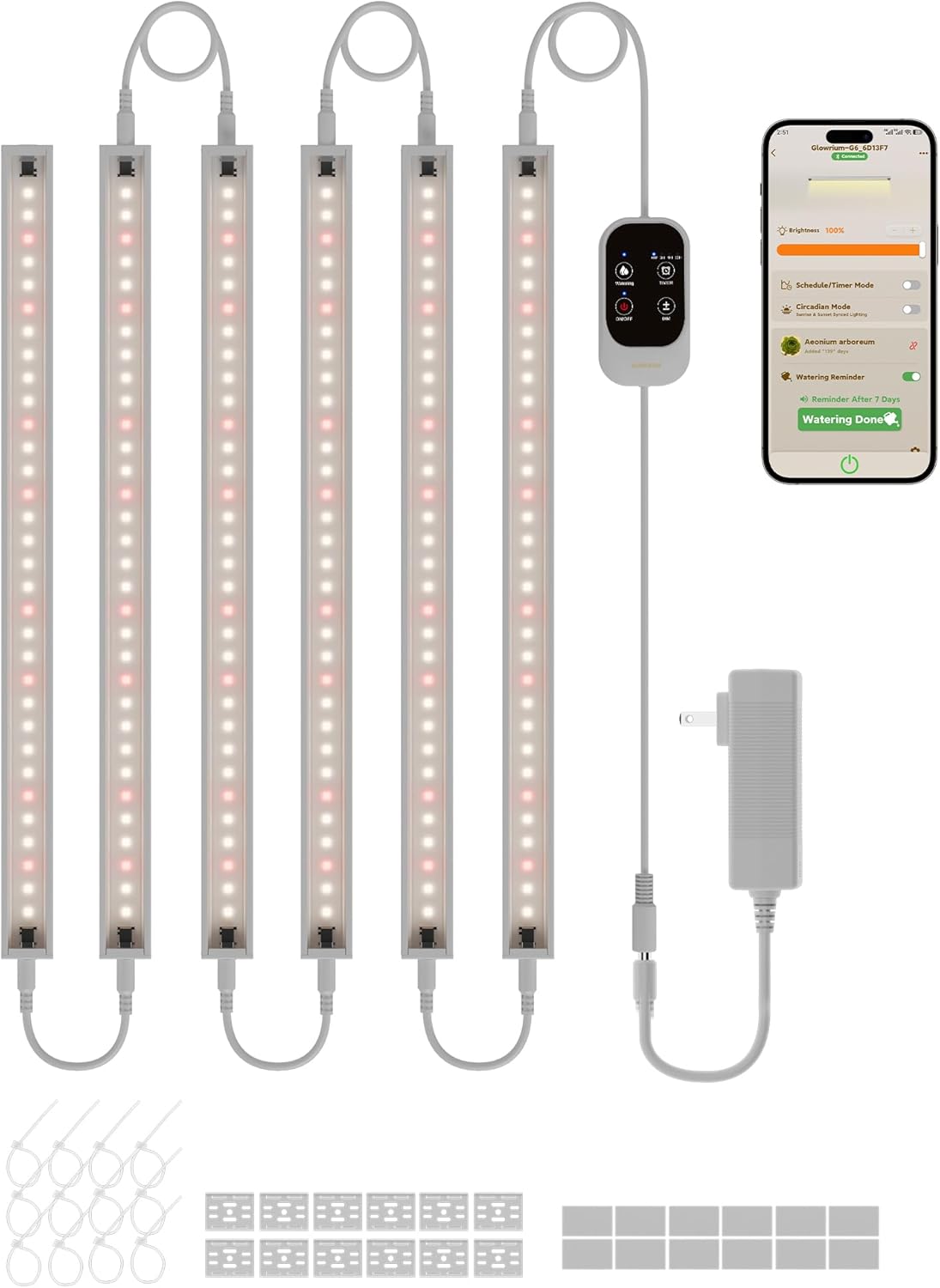 GLOWRIUM Grow Lights for Indoor Plants, LED Grow Light Bar Full Spectrum