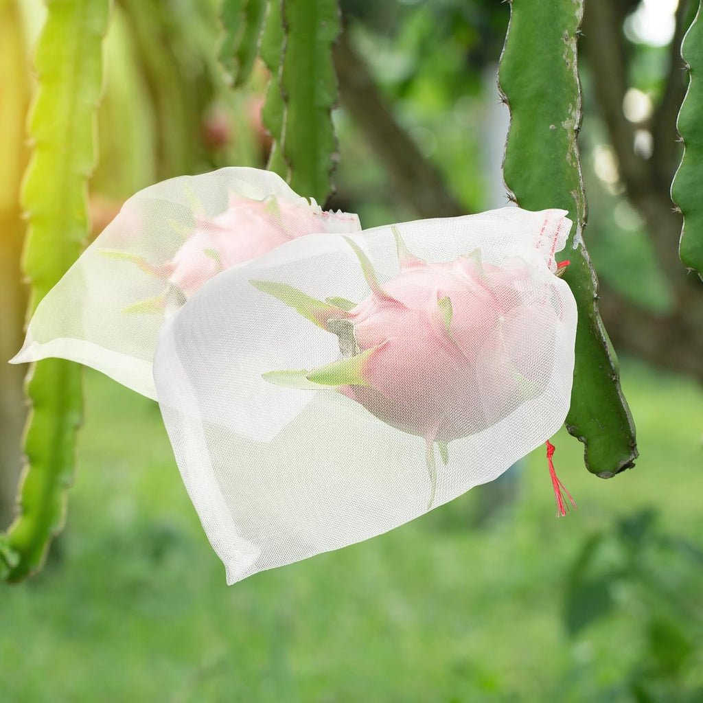 Fruit Cover Bags with Drawstring, 50pcs 10x10 Inch Garden Netting Fruit Protection Bags for Plant Flowers Vegetables